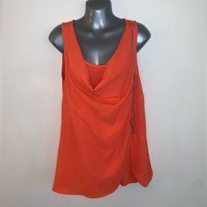 Michael Kors cowl neck tank top with zipper detail